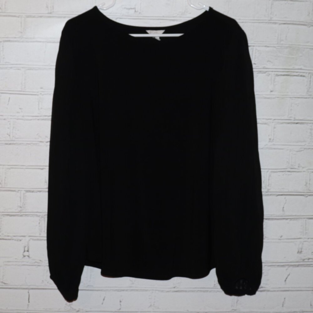 🖤 Est. 1946 Blouse · Women’s Large · Black · Sheer Sleeves